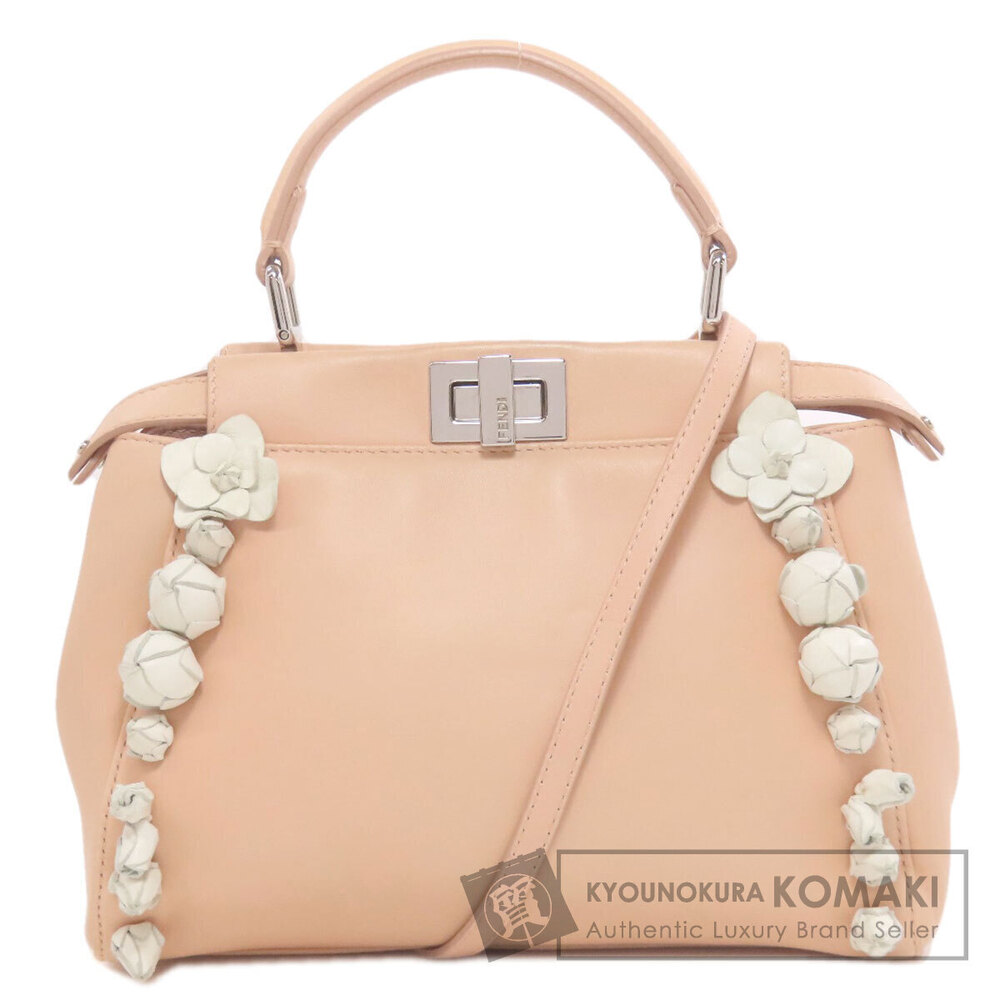 FENDI Peekaboo Flower Handbag Calfskin